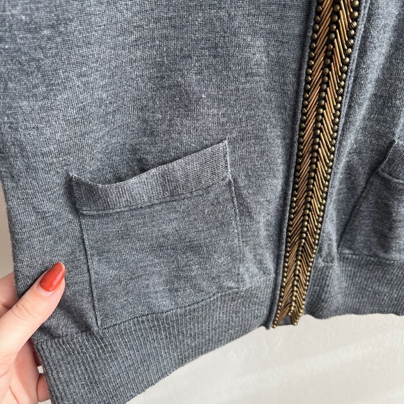 BANANA REPUBLIC Merino Wool Cardigan with Gold Detailing - Picture 3 of 4